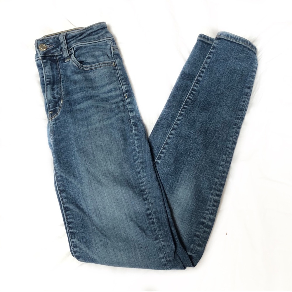 Mid Wash High Rise Super Skinny Jean Stretchy AEO